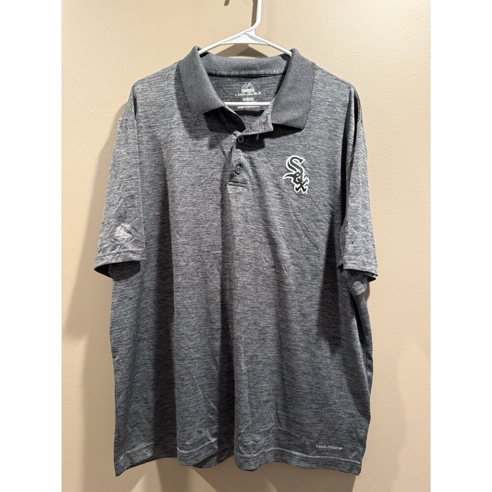 MLB Chicago White Six Majestic Cool Base Dark Heather Gray Men’s Polo Size XL